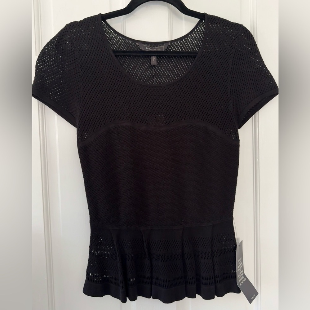 BCBGMaxAzria Knit Peplum Top